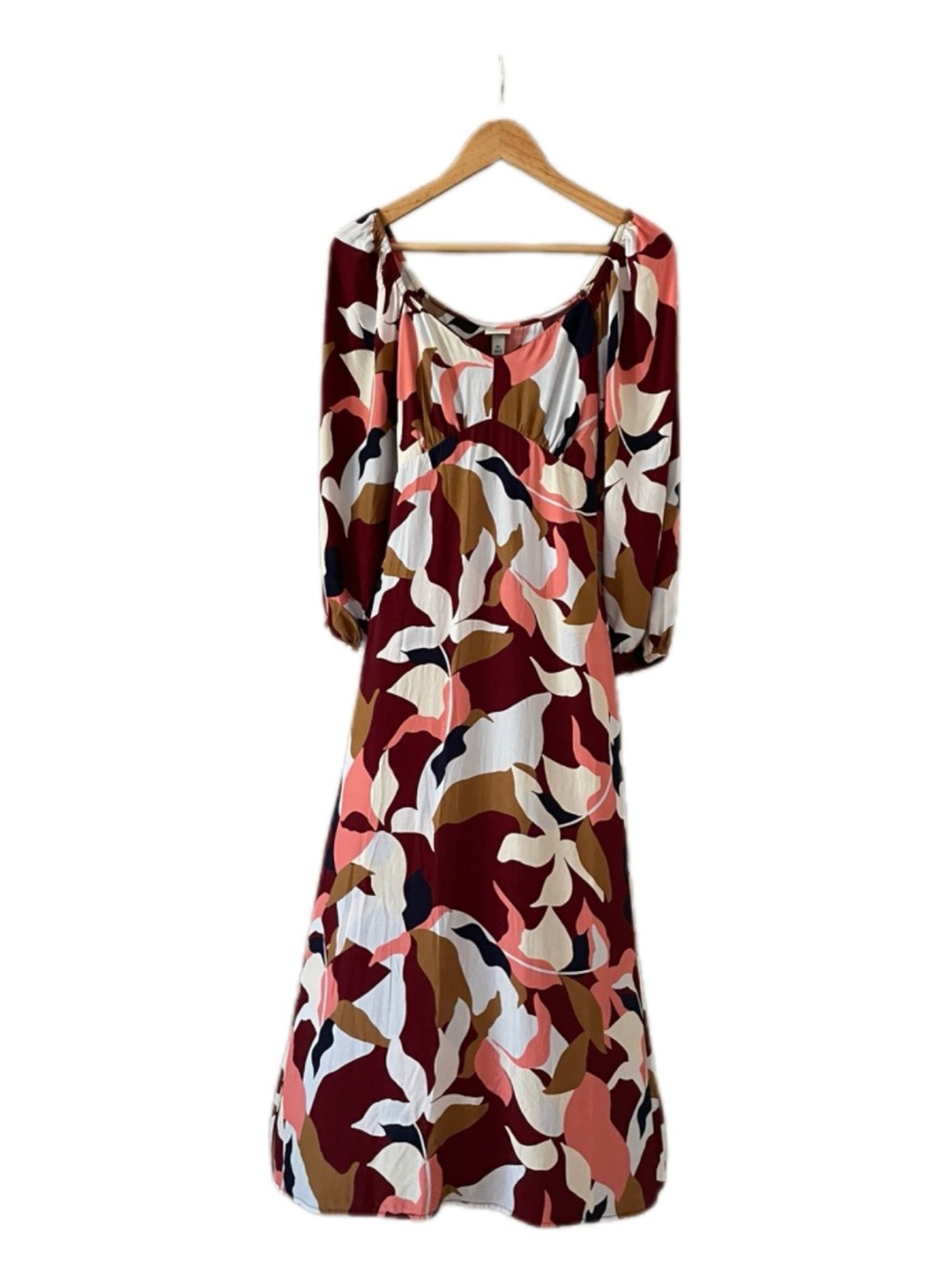 a new day Floral Maxi Dress in Burgundy, Brown, Pink & White - XS